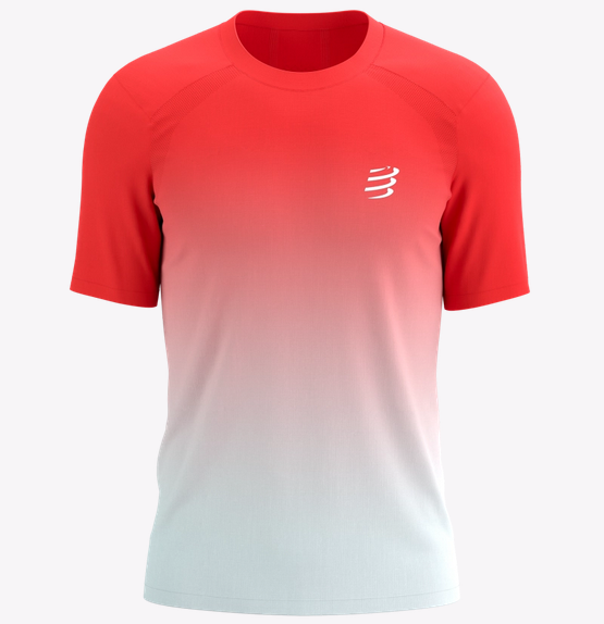 Compressport Performance SS T-shirt Homme Fluo Red / White