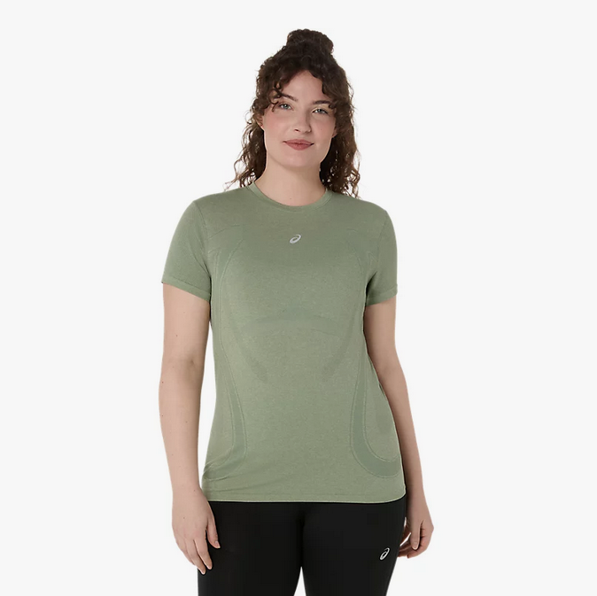 ROAD SEAMLESS SS TOP - Monument Blue - Whisper green - femme - face