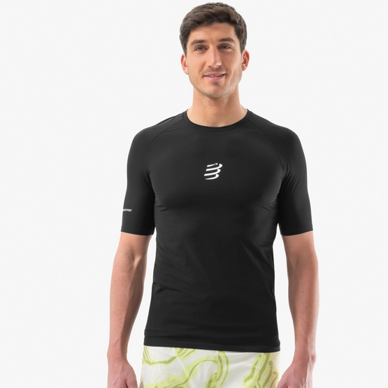 Trail Racing SS Tshirt M - Black - Compressport - face