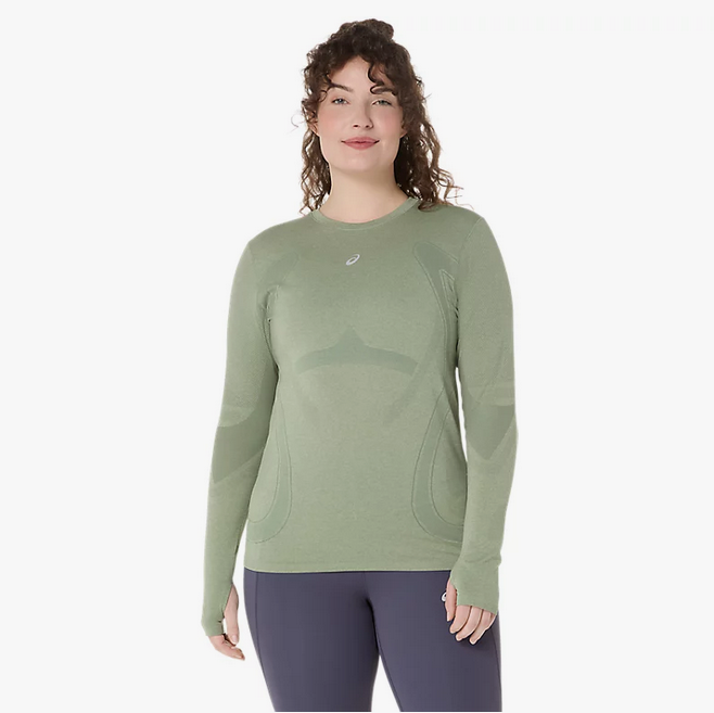 Road Seamless LS Top Femme - Performance Black - Graphite Grey - face