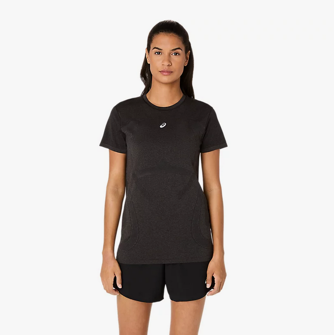 Road Seamless SS Top - Performance Black-Graphite Grey - face