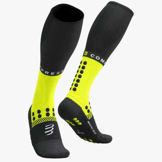 Full Socks Winter Run Black Yellow - face