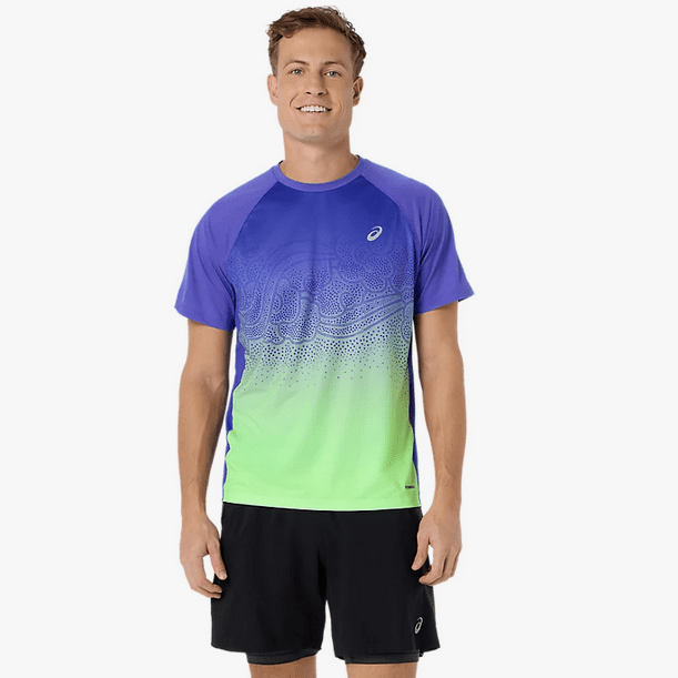 ROAD FADE SS TOP - Homme - Cobalt Burst - Illuminate Green - face