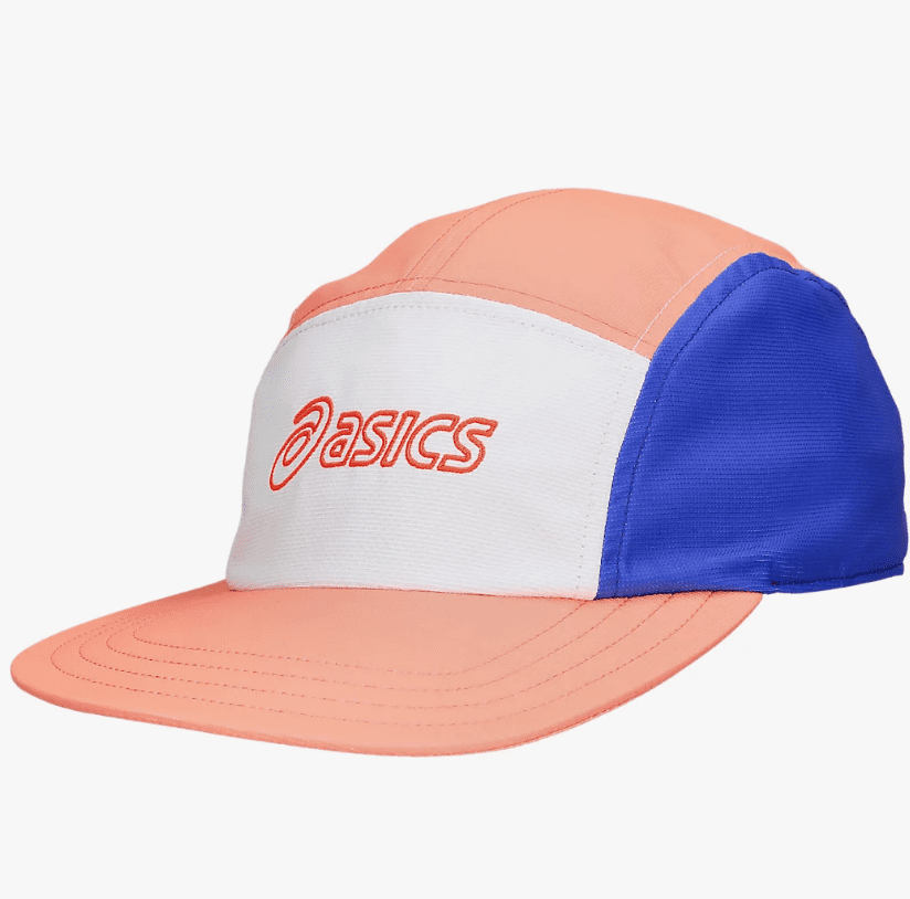 ASICS 5 PANEL CAP - Sun Coral Brilliant White - face