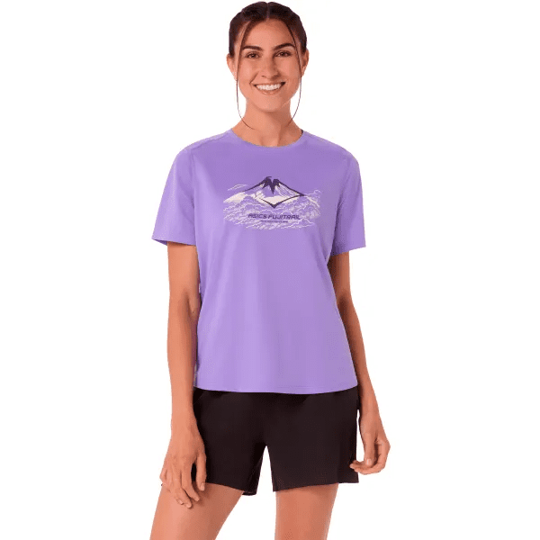 Asics T-Shirt Fujitrail Logo SS Top Femme - Amethyst - face