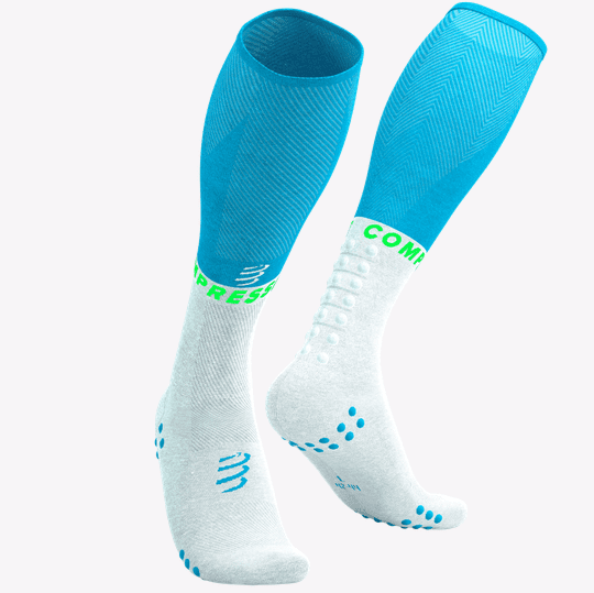 Full Socks Oxygen - Norse Blue Neon Green - Compressport - ensemble