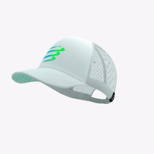 Trucker Cap - Star - White Blue Green - face